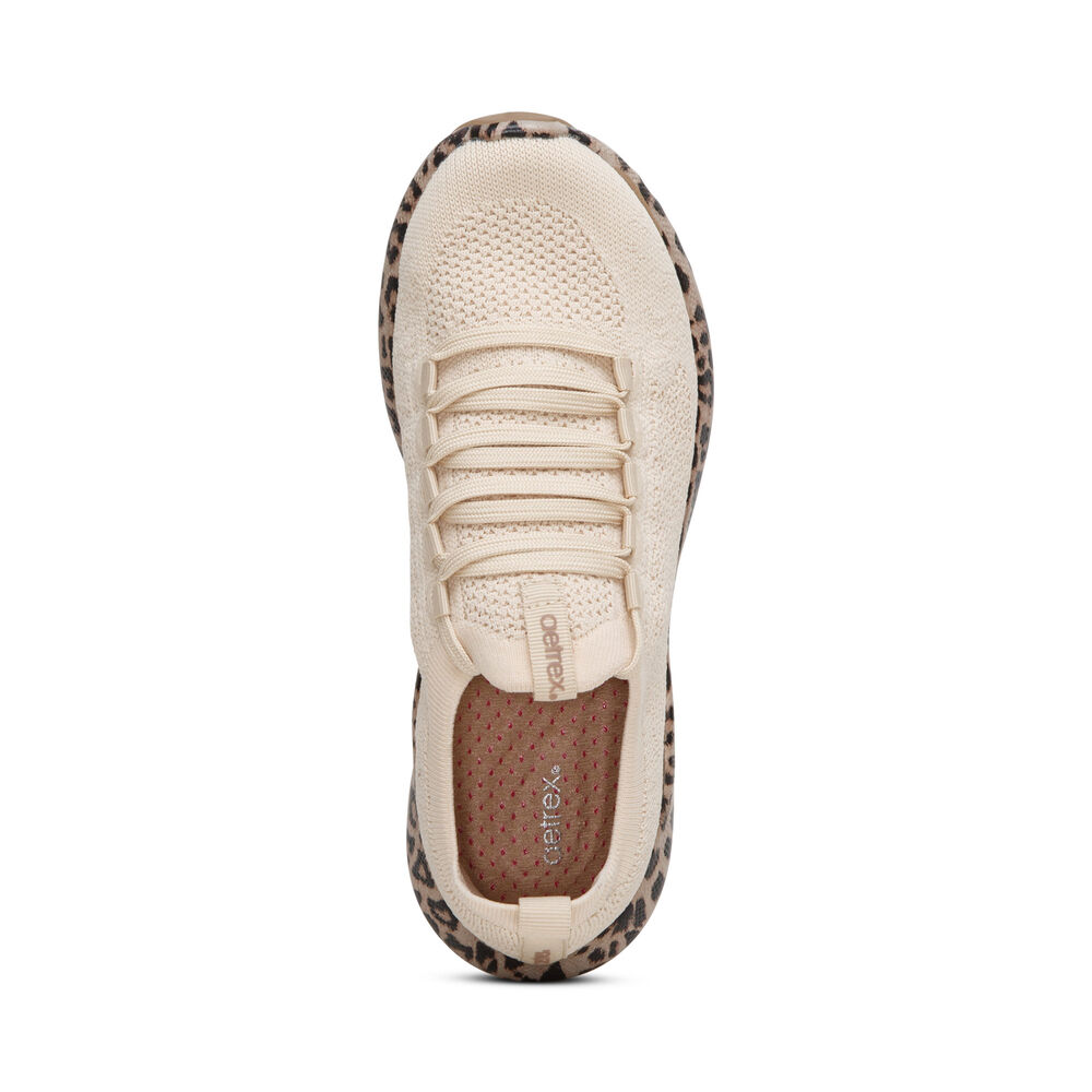 Aetrex Women's Carly Arch Support Sneakers - Beige | USA T0JWRQR